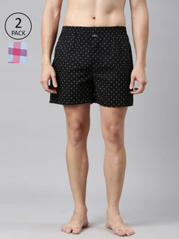 Classic Polo - Men Multi-Color Checks Printed Cotton Boxers (Pack of 2 )