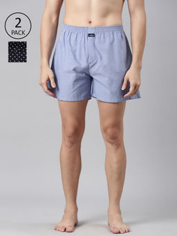 Classic Polo - Men Multi-Color Solid Printed Cotton Boxers (Pack of 2 )