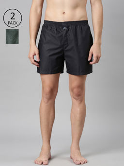 Classic Polo - Men Multi-Color Solid Printed Cotton Boxers (Pack of 2 )