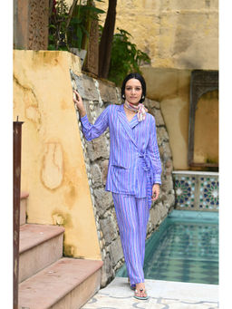 Mahee Jaipur - Purple Popping Muslin Co-Ord (Set of 2)