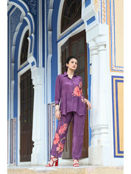 Mahee Jaipur - Iris Purple Pure Crepe Co-Ord (Set of 2)