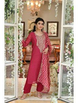 Mahee Jaipur - Rooh Chanderi Printed Kurta with Pant and Dupatta (Set of 3)
