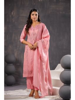 Autumnlane - Ritvi Flamingo Full Heavy Premium Work Kurta with Pant and Dupatta (Set of 3)