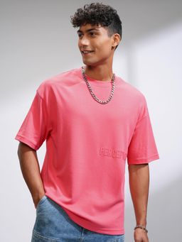 HIGHLANDER - Men Pink Typography T-Shirt