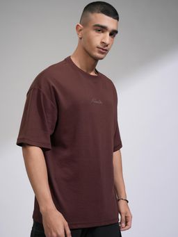 HIGHLANDER - Men Brown Solid T-Shirt