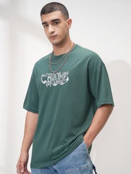 HIGHLANDER - Men Green Printed T-Shirt