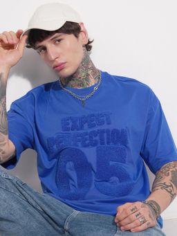 HIGHLANDER - Men Blue Embroidered T-Shirt