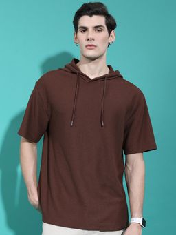HIGHLANDER - Men Brown Solid T-Shirt