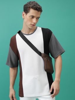 HIGHLANDER - Men White Colorblock T-Shirt