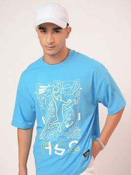HIGHLANDER - Men Turquoise Graphic T-Shirt