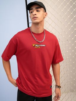 HIGHLANDER - Men Red Solid T-Shirt