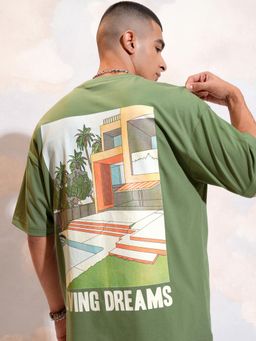 HIGHLANDER - Men Olive Graphic T-Shirt