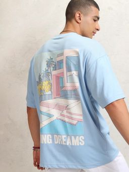 HIGHLANDER - Men Blue Graphic T-Shirt