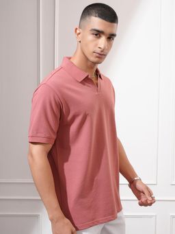 HIGHLANDER - Men Coral Textured Polo T-Shirt