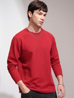 HIGHLANDER - Men Red Solid T-Shirt
