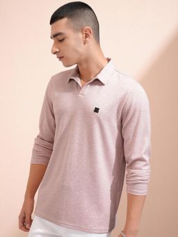 HIGHLANDER - Men Pink Solid Polo T-Shirt