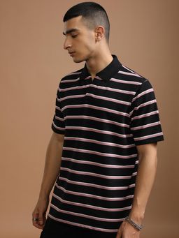 HIGHLANDER - Men Pink Stripes Polo T-Shirt
