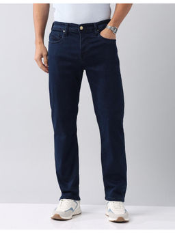 AD By Arvind - Regular Fit Luxe Hypermove Jeans Navy Blue
