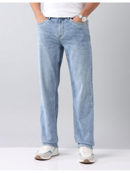 AD By Arvind - Relaxed Tapered Fit Mid Rise Jeans Blue
