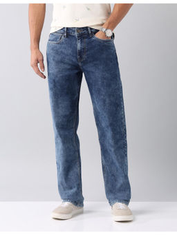 AD By Arvind - Relaxed Tapered Fit Mid Rise Jeans Blue