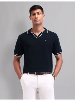 AD By Arvind - Modern Slim Fit Polo T-Shirt Navy Blue