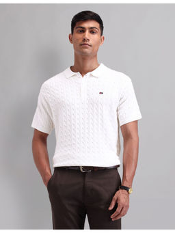 AD By Arvind - Modern Slim Fit Polo T-Shirt White