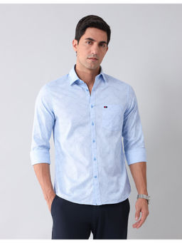 AD By Arvind - Modern Slim Fit Twill Shirt Blue