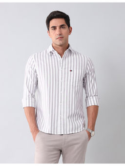 AD By Arvind - Modern Slim Fit Stretch Oxford Shirt Grey
