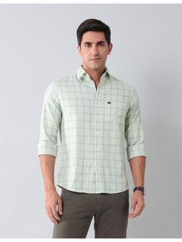 AD By Arvind - Modern Slim Fit Twill Shirt Green