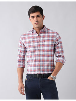 AD By Arvind - Modern Slim Fit Stretch Oxford Shirt Red