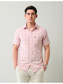 AD By Arvind - Modern Slim Fit Checked Shirt White