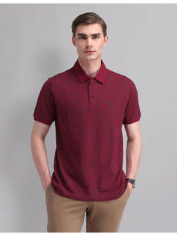 AD By Arvind - Modern Slim Printed Polo T-Shirt Red