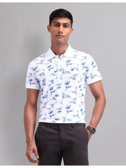 AD By Arvind - Modern Slim Fit Polo T-Shirt White