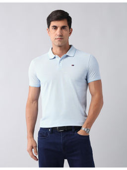 AD By Arvind - Modern Slim Fit Solid Polo T-Shirt Blue