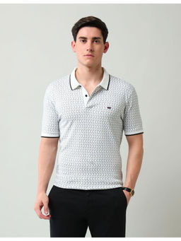 AD By Arvind - Modern Slim Fit Printed Polo T-Shirt Grey