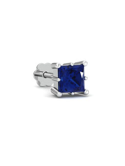 KuberBox - Parzva Blue Sapphire Nose Pin 14K Gold