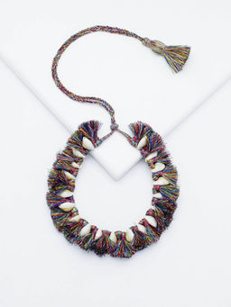 Rhea - Multi-Thread Florescent Shell Necklace