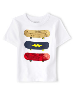 The Children's Place - Boys Printed White T-shirt