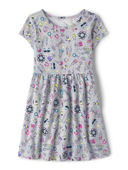 The Children's Place - Girls Grey Graphic Print Dress