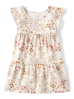 The Children's Place - Girls White Sleeveless Floral Print Dress