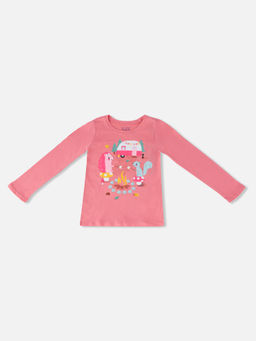 The Children's Place - Girls Pink Full Sleeves Printed T-Shirt