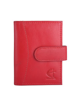HiLEDER - Goat Nappa Handmade Leather Card Case Holder With Multi Cards Slots Red