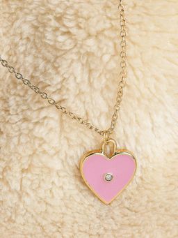 Lilly & Sparkle - Gold-Toned Pink Gold-Plated Necklace