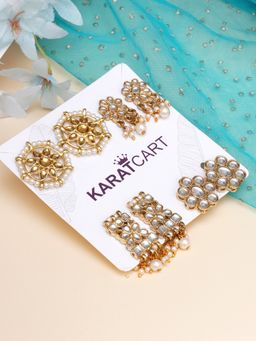Karatcart - Set of 4 Handcrafted Kundan Earrings Combo for Women