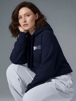 Styli - Navy Blue Printed Hoodie