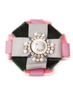 Odette - Women Green and Pink Soft Metal Brooch