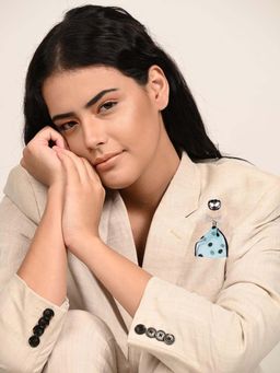 Odette - Women Blue and Black Metal Brooches (Pack of 2)