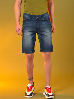 Campus Sutra - Men Front Patch Stylish Casual Denim Shorts