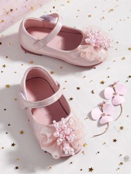 NINOBELLO - Pearl Adorned Pink Ballerinas
