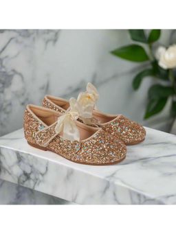 NINOBELLO - Golden Glitter Bow Ballerinas